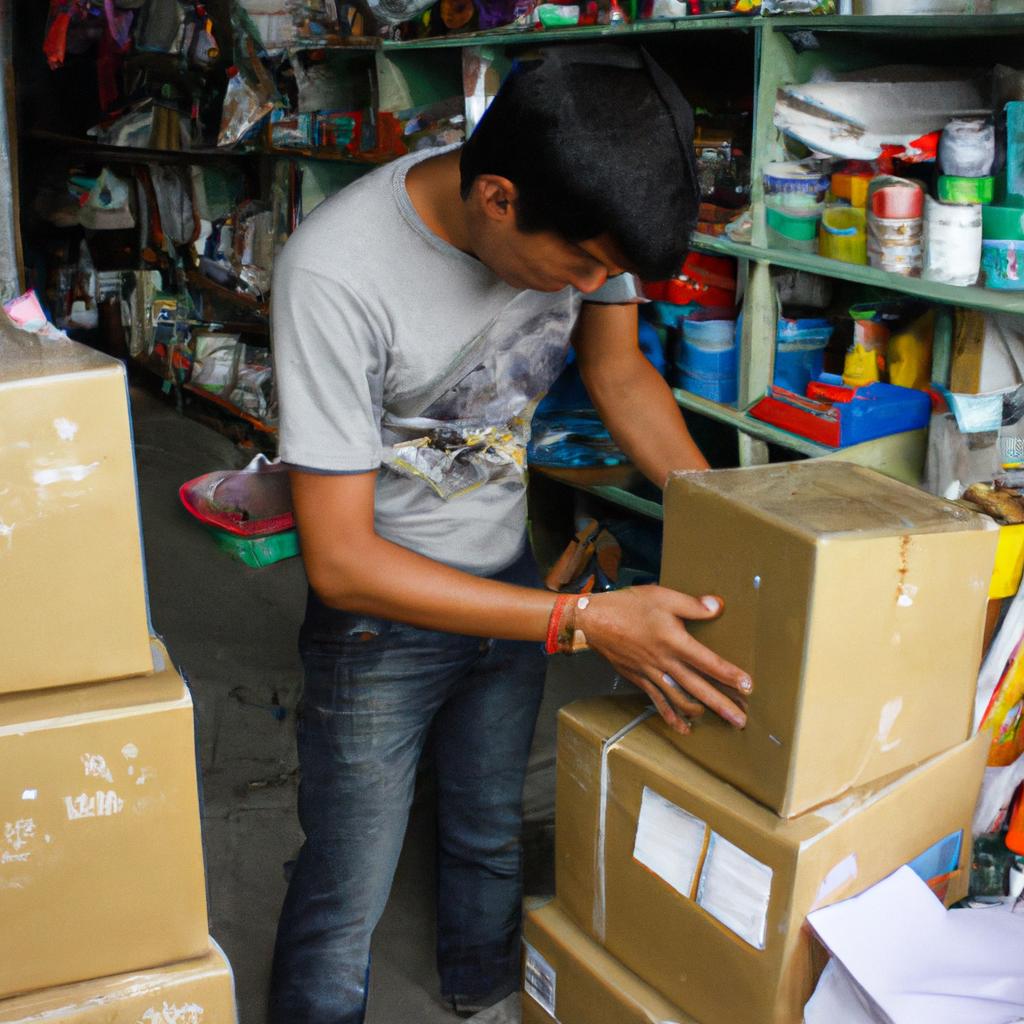 Person managing inventory and supplies