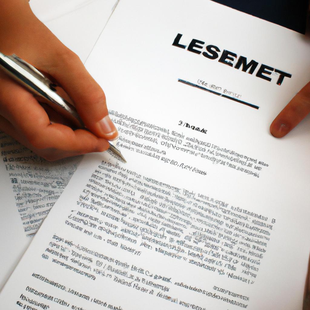 Person signing leasing agreement document